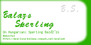 balazs sperling business card